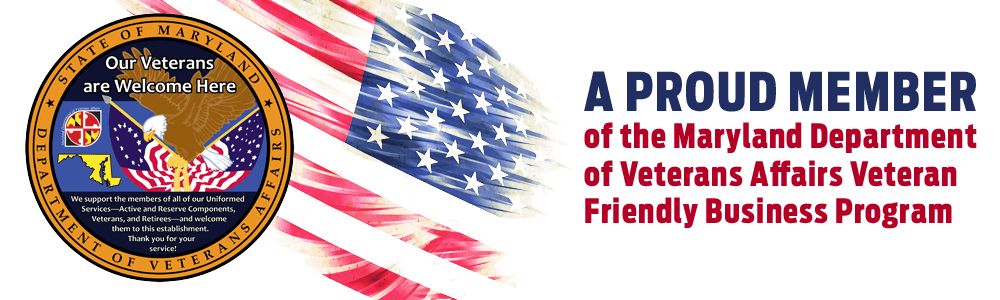 Proud member of the Maryland department of Veterans affairs Veteran friendly business program